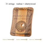 Hluru Lyre 31 Strings Mini Thumb Kalyre 17 Kalimba Strings Finger Harp Wood Creative Finger Lyre Beginner Musical Instrument