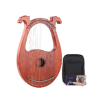 IEKE 16-String Lyre Harp – Portable Mahogany Instrument with Bag & Tuning Wrench