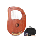 LIEKE 16-String Mahogany Lyre Harp – Portable Instrument with Bag & Tuning Wrench