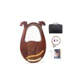 16-String Mahogany Lyre Harp Kit – Portable Instrument with Bag & Accessories
