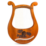 Lyre Harp 19 String Beginners Harp Portable 19-Tone Small Harp 19-String Lyre Musical Instruments Solid Wood Mahogany Lyre Harp with Tuning Wrench Pick Strings-E1
