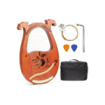 16-String Mahogany Lyre Harp – Complete Set with Bag & Accessories