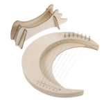 Lyre Harp Moon Shaped Harp Instrument For Music Basswood Lyre Beginner Learning Folk Musical Child Handheld Harp Instruments