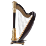 14cm Mini Wooden Harp Model – Handcrafted Decorative Instrument Replica