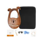 Miwayer Lyre Harp Kit 16 Strings Musical Instrument Mahogany Body Reindeer Totem Professional Harp Instrument with Accessories and Case (Wood)