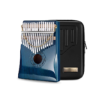Moozica 17-Key Mahogany Kalimba Thumb Piano – Portable Professional Mbira Instrument (Blue)