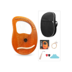 Ancient Greece 16-String Lyre Harp – Natural Wood Instrument with Bag & Accessories