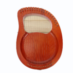 Portable Lyra Solid Wood Harp Retro Ancient Style Lyre with Tuning Wrench Handheld
