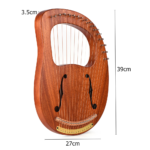 Portable Wooden Lyre Harp - 16 Metal Strings with Carry Bag & Tuning Kit, Your Gateway to Ancient Melodies