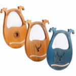 Retro Lyre Harp 16 Strings Mahogany Body Solid wood Tuning Wrench Pick Set With loop-end design